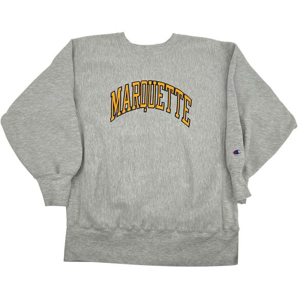 Vintage 90s Men's Champion Marquette Golden Eagles Reverse Weave Crewneck XL - Picture 1 of 10